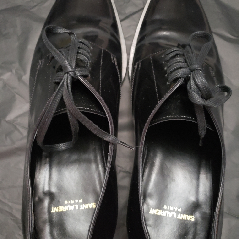 **SOLD***Saint Laurent Black Montaigne 25 Derby Shoe Mens Size 43 - Picture 4 of 10